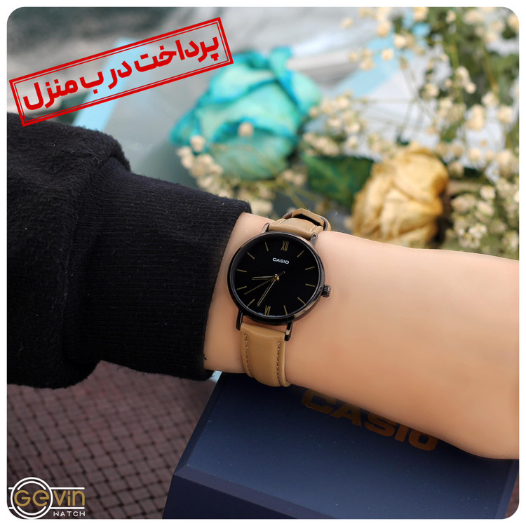 کاسیو بند چرم زنانه مدل LTP-VT02BL