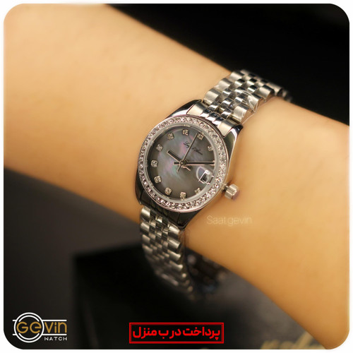 ساعت زنانه لوئیجی د آنا دور نگین فلزی