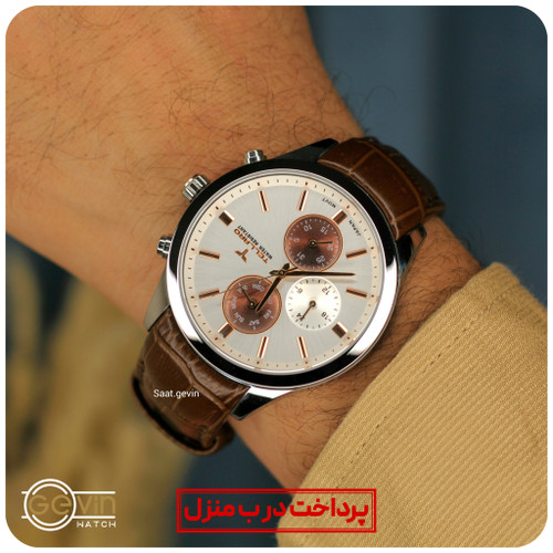 ساعت مردانه بند چرم سه موتور تلارو